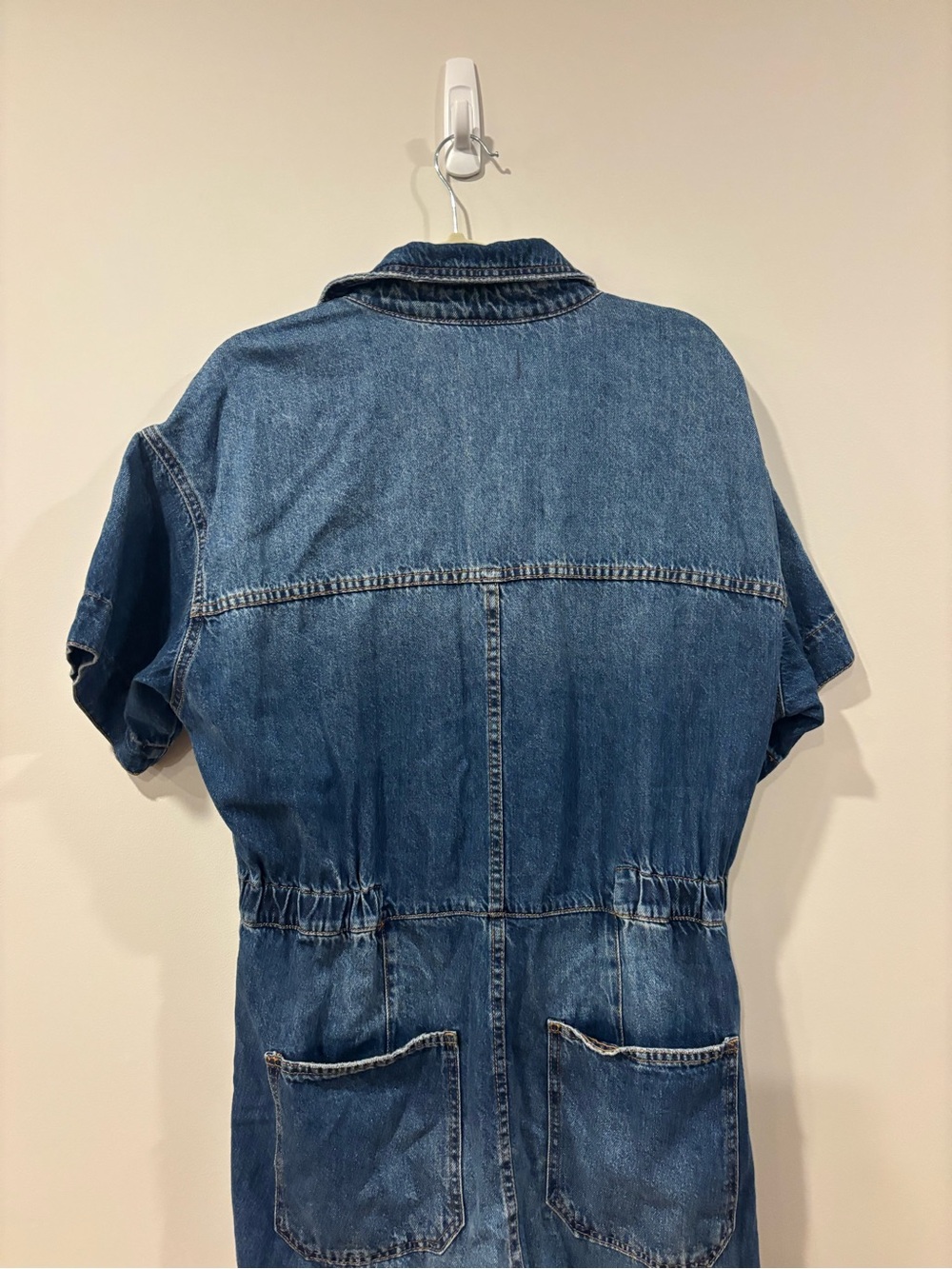Free People x We the Free Marci Denim Jumpsuit Coveralls Blue XL OBII54494 - Picture 8 of 13